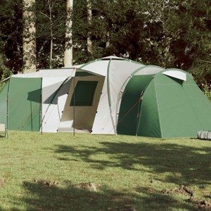 vidaXL Kempingový stan 12 osôb zelený 840x720x200 cm 185T taft