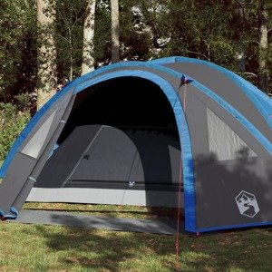 vidaXL Kempingový stan pre 4 osoby modrý 300x250x132 cm 185T taffeta