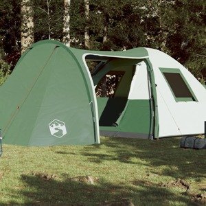vidaXL Kempingový stan pre 6 osôb zelený 466x342x200 cm 185T taft