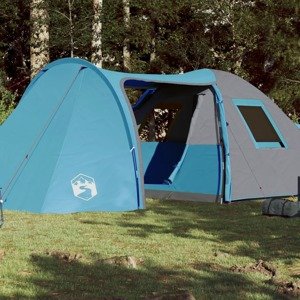 vidaXL Kempingový stan pre 6 osôb modrý 466x342x200 cm 185T taft