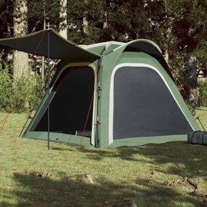 vidaXL Kempingový stan pre 4 osoby zelený 240x221x160 cm 185T taft