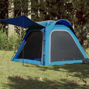 vidaXL Kempingový stan pre 4 osoby modrý 240x221x160 cm 185T taft