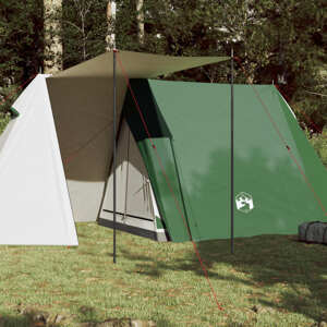 vidaXL Kempingový stan pre 3 osoby zelený 465x220x170 cm 185T taft