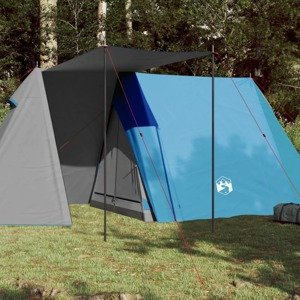 vidaXL Kempingový stan pre 3 osoby modrý 465x220x170 cm 185T taft