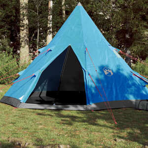 vidaXL Kempingový stan pre 4 osoby modrý 367x367x259 cm 185T taffeta