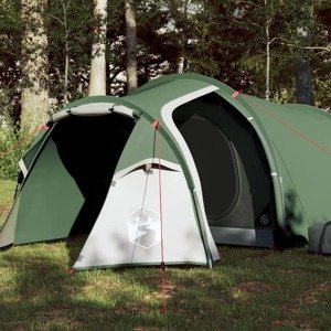 vidaXL Kempingový stan pre 3 osoby zelený 370x185x116 cm 185T taffeta
