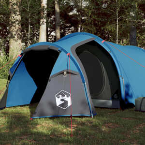 vidaXL Kempingový stan pre 3 osoby modrý 370x185x116 cm 185T taffeta