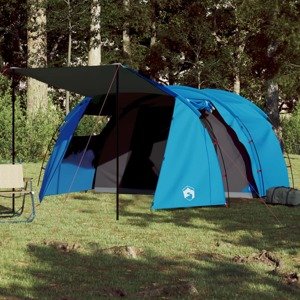 vidaXL Kempingový stan pre 4 osoby modrý 420x260x153 cm 185T taft