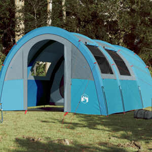 vidaXL Kempingový stan 4 osoby modrý 483x340x193 cm 185T taft