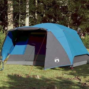 vidaXL Kempingový stan pre 6 osôb, modrý 412x370x190 cm 190T, taft