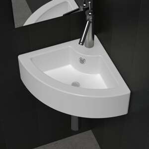 vidaXL Umývadlo s prepadom 45x32x12,5 cm, biele