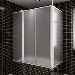 vidaXL Vaňová zástena v tvare L 70x120x137 cm, 4 panely, skladacia