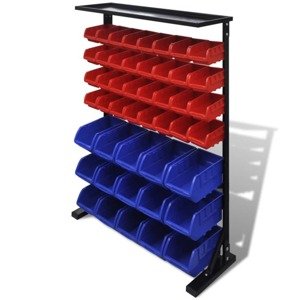 vidaXL Modro-červený garážový organizér na náradie
