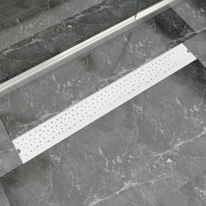vidaXL Rovný sprchový odtok s bublinkami, 930x140 mm, nerezová oceľ