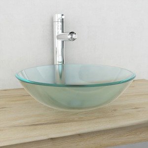 vidaXL Umývadlo z tvrdeného skla, 42 cm, matné