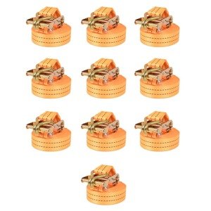 vidaXL Upínacie popruhy s račňou 10 ks, 1 tona, 6mx38mm, oranžové