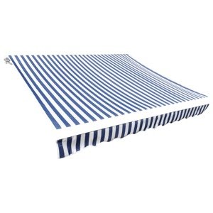 vidaXL Tieniaca plachta na markízu, plátená, modro biela 500x300 cm