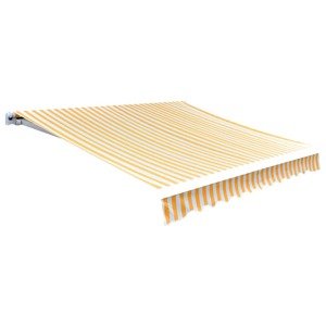 vidaXL Tieniaca plachta na markízu, plátená, oranžovo biela 500x300 cm
