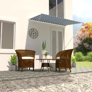 vidaXL Zaťahovacia markíza 250x150 cm modro-biela