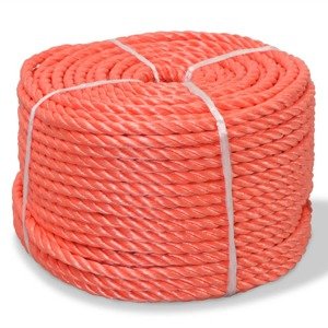 vidaXL Pletené lano polypropylénové 10 mm 500 m oranžové