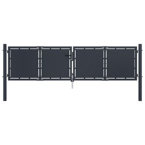 vidaXL Záhradná brána, oceľ 300x100 cm, antracitová