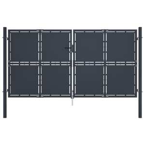 vidaXL Záhradná brána, oceľ 300x125 cm, antracitová