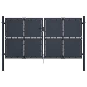 vidaXL Záhradná brána oceľ 300x150 cm, antracitová