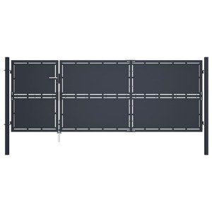 vidaXL Záhradná brána, oceľ 350x125 cm, antracitová