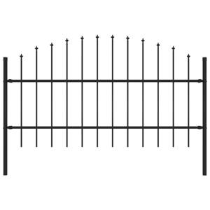 vidaXL Záhradný plot s hrotmi, oceľ (0,75-1)x1,7 m, čierny