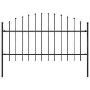 vidaXL Záhradný plot s hrotmi, oceľ (1-1,25)x1,7 m, čierny