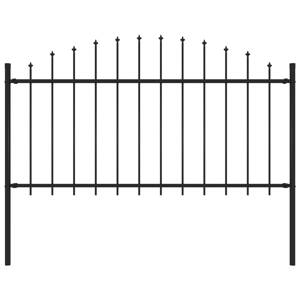 vidaXL Záhradný plot s hrotmi, oceľ (1,25-1,5)x1,7 m, čierny
