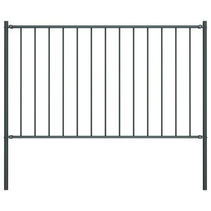 vidaXL Plotový panel so stĺpikmi, práškovaná oceľ 1,7x0,75 m, antracitový
