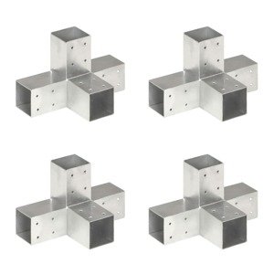 vidaXL Trámové spojky 4 ks v tvare X 71x71 mm pozinkovaný kov