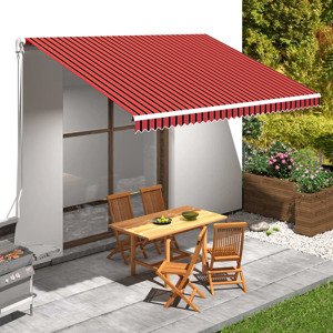 vidaXL Tieniaca plachta na markízu, plátená, oranžovo hnedá 450x300 cm