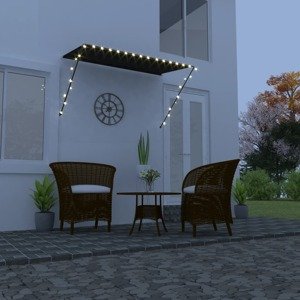 vidaXL Zaťahovacia markíza s LED 250x150 cm antracitová