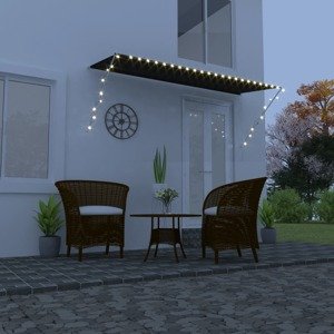 vidaXL Zaťahovacia markíza s LED 350x150 cm antracitová