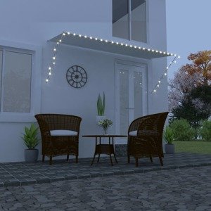 vidaXL Zaťahovacia markíza s LED 350x150 cm krémová