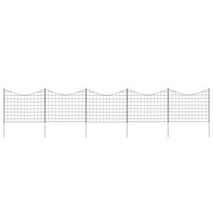 vidaXL Záhradný plot s oblúkom nadol 77,5x64 cm, zelený
