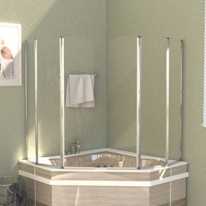 vidaXL Sprchové zásteny 2 ks 104x130 cm tvrdené sklo priehľadná