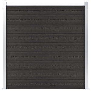 vidaXL Plotový panel WPC 180x186 cm čierny