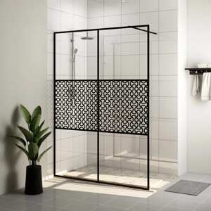 vidaXL Sprchová zástena z priehľadného ESG skla 140x195 cm čierna