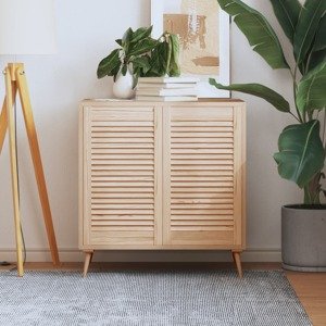 vidaXL Lamelové dvierka na skrinku 2 ks 69x39,4 cm, borovicový masív