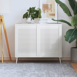vidaXL Lamelové dvierka na skrinku 2 ks, biele 69x49,4 cm, borovica