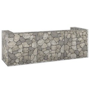 vidaXL Gabiónová stena na odpadkové koše, oceľ 325x100x110 cm