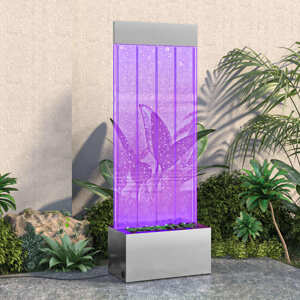 vidaXL Bublinkový stĺp s RGB LED nehrdzavejúca oceľ a akryl 110 cm