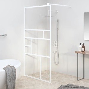 vidaXL Sprchová zástena z ESG skla biela 115x195 cm