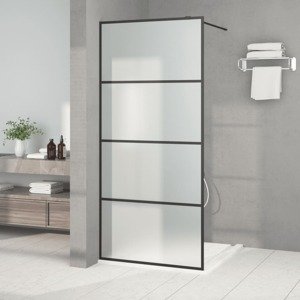 vidaXL Sprchová zástena čierna 90x195 cm matné ESG sklo