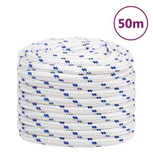 vidaXL Lodné lano biele 20 mm 50 m polypropylén