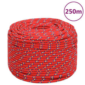 vidaXL Lodné lano červené 8 mm 250 m polypropylén