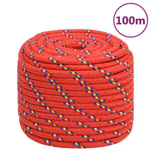vidaXL Lodné lano červené 18 mm 100 m polypropylén